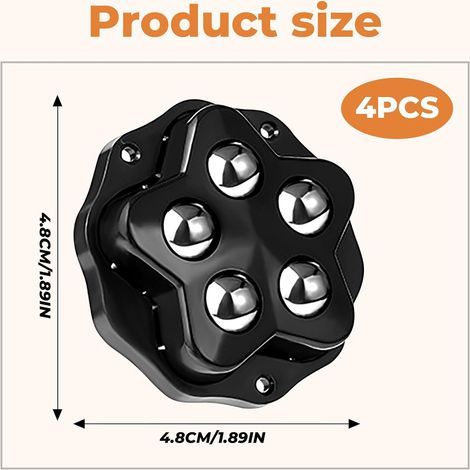 4 robuste, um 360° drehbare, selbstklebende Lenkrollen für Möbel, Kugellagerrollen für Küchengeräte, Tragfähigkeit 150 kg, für Aufbewahrungsboxen, Mülleimer, Schlafzimmermöbel usw. (1/5)