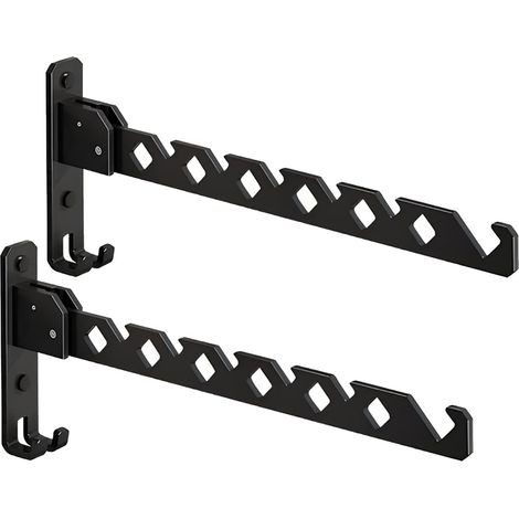 2 Pièce Cintre Mural Porte-Vêtements Pliable, Cintre Mural Support de Séchage, Séchoir à Linge Mural Pliant Rotation 180°