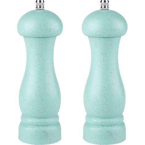 Moulin à sel et à poivre de haute qualité en bois de chêne, à mouture réglable et rechargeable, coffret vert nordique (1/4)
