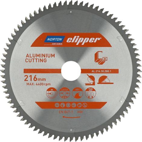 NORTON PIŁA TARCZOWA 216mm x 30mm x 80z ALUMINUM (2,6/1,8)