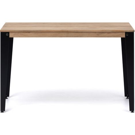 Consola Lunds 110x39x75cm Negra en madera maciza de pino acabado vintage estilo industrial Box Furniture
