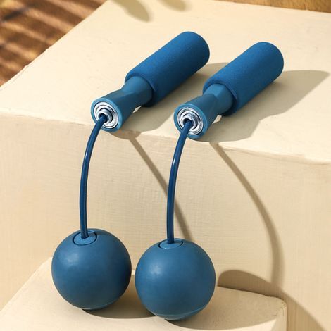 Corde à sauter sans fil fitness (boule bleue de 60 mm)