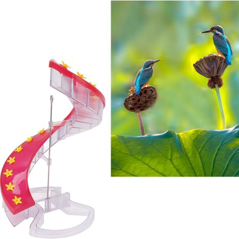 Spiralförmiger Kolibri-Futterspender, DNA-Kolibri-Futterspender, spiralförmiger transparenter Blumen-Futterspender, einfache Helix (1/5)