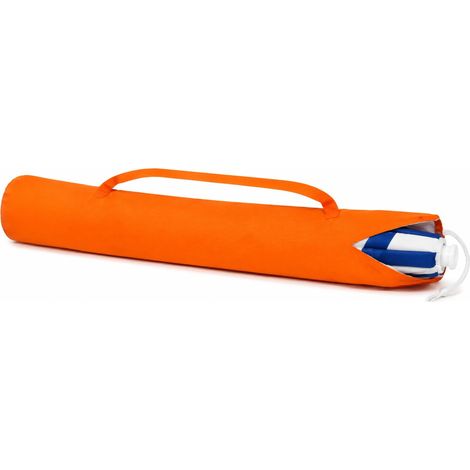 Sac porte-parasol de plage 120 x 18 cm - Housse en polyester avec bandoulière - Porte-parasol universel pour mer, camping et jardin - Orange (1/5)