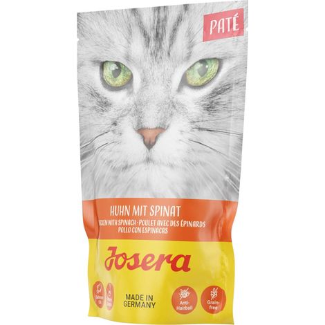 JOSERA Paté pollo con spinaci (16 x 85 g)  cibo per gatti senza cereali con olio di salmone. cibo umido di alta qualità per gatti adulti. confezione da 16 (1/5)