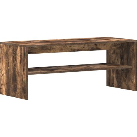 Meuble TV avec espace de rangement pratique salon 100 x 40 x 40 cm en bois d'ingénierie chêne fumé (1/5)