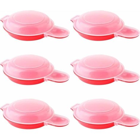 Lot de 6 pocheuses à œufs pour micro-ondes en polypropylène facile et rapide avec couvercle transparent,Presse à hamburgers, machine à farcir la viande, machine à œufs