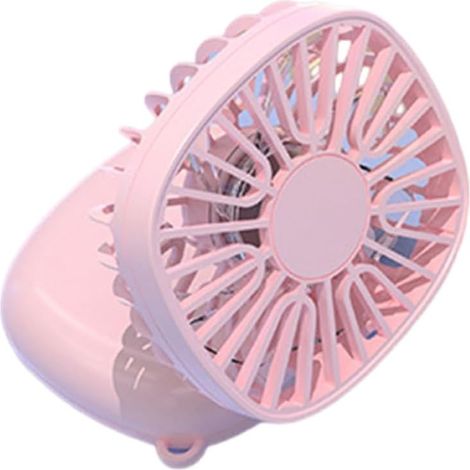 Petit ventilateur portable à 3 vitesses, rechargeable par USB, pliable et à suspendre autour du cou, idéal pour l'extérieur, l'intérieur, le bureau et les voyages (rose) (1/4)