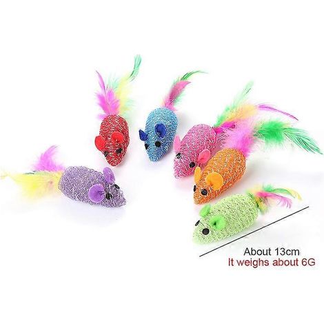 Jouets pour chats interactifs en forme de souris, jouet d'entraînement à l'herbe à chat, jouet couineur pour animaux de compagnie (1/4)