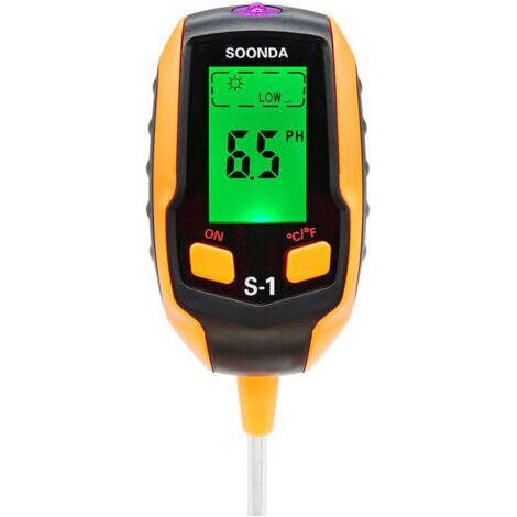 Soil PH Meter, 4 in 1 Digital Soil PH Tester, Soil Moisture-Light-PH-Temperature Tester, Gardening Tool Kits for Plant Care (1/4)