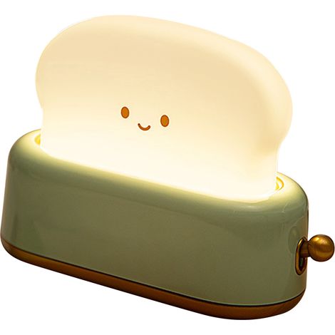 Nachtlicht für Brotbackautomaten, USB-wiederaufladbar, stufenlos dimmbar, LED-Schreibtischlampe für Kinderzimmer, Grün (1/5)