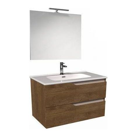 MOBILE BAGNO SOSPESO MOD. PRAGA L. 100 CM Misura: Bianco Lucido - Bianco Lucido