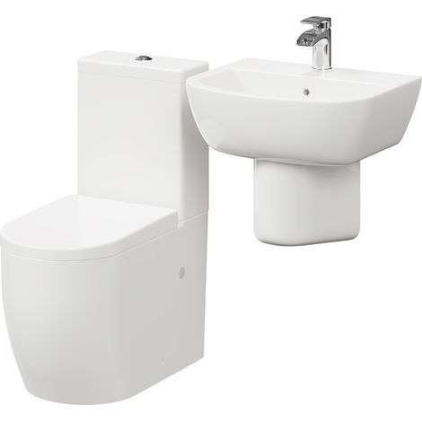 Darnley 530mm Semi Pedestal Basin and Round Toilet Suite
