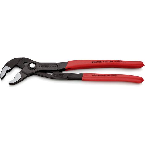KNIPEX 87 01 300 Cobra® Pinza regolabile di nuova generazione per tubi e dadi Rivestita in plastica antiscivolo bonderizzata grigia 300 mm
