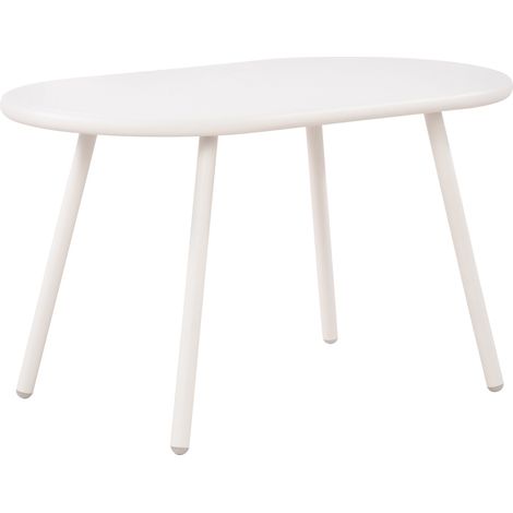Tavolino ovale da interno/esterno in polipropilene riciclato colore bianco 80 x 45 cm 100009214