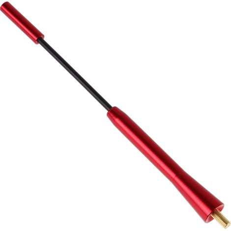 Antenne Radio pour Voiture en Alliage D'aluminium Rouge, Résistante la Rouille, Télescopique et Stylée pour SUV Vis de Fixation, Son Clair et Réception Optimale (1/4)