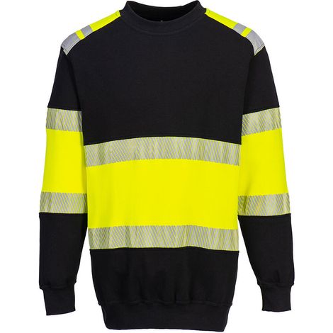 Sweatshirt Pw3 Flammhemmend Klasse 1 - L - Gelb/schwarz - Portwest