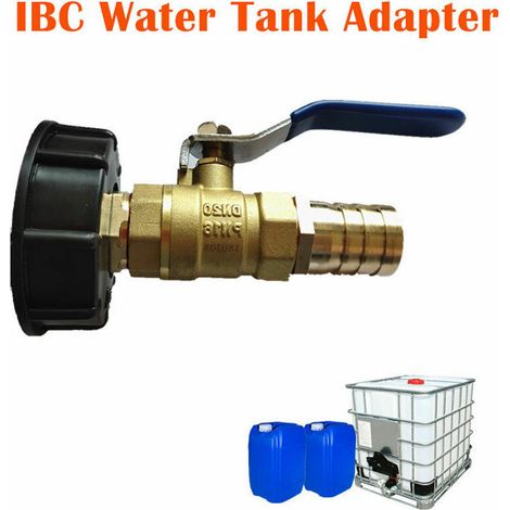 1x Messing-Wasserhahnanschluss, S60x6-Tankadapter-Ablassventil mit 25 mm Auslassdurchmesser, Schnellanschluss-Auslass, für IBC-Tank (1/5)