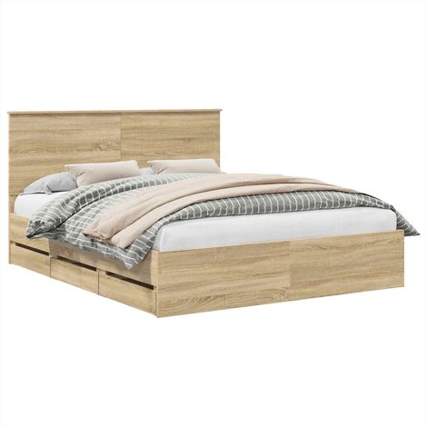 Maison Exclusive - Estructura de cama Roble Sonoma 160 x 200 cm M (1/5)