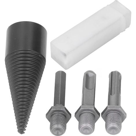 Jeffergarden Foret à bois de chauffage, cne de fendage du bois, outil de séparation de bches en acier au carbone avec 3 tiges amovibles 32mm/1,3 pouces-DOU