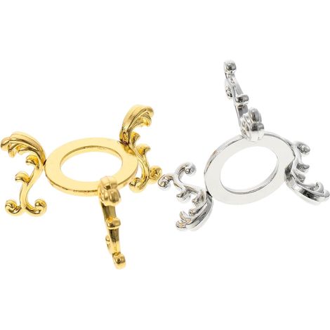 Présentoirs pour boules de cristal, lot 2, en fer, argent et or, (1/5)