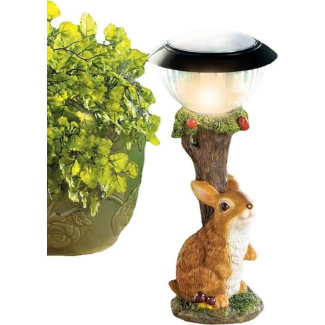 Statues en résine pour jardin, décoration d'escalade extérieure, avec lumières solaires pour animaux de jardin. (1/5)