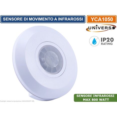 UNIVERSO YCA1050 SENSORE DI MOVIMENTO A INFRAROSSI 360° PER LAMPADINE 800W IP20 (1/5)