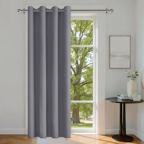Rideau Occultant Thermiques Isolants Anti Froid Gris Rideau de Porte L140xH240 cm 1 Pièce Rideaux Separation à Oeillets Brise-bise Rideaux Phonique Anti Bruit pour Salon/Chambres à Coucher/Bureau (1/5)