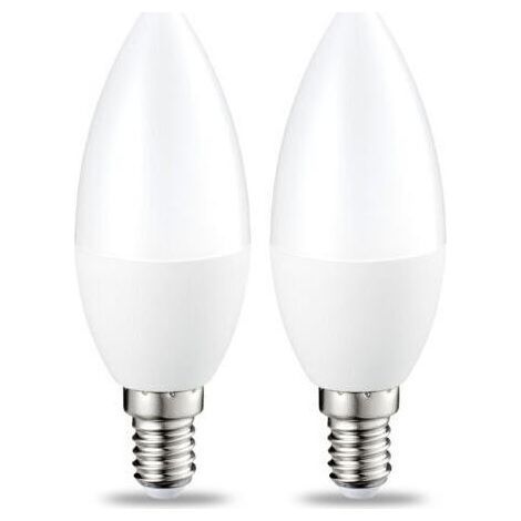Lot de 2 petites ampoules LED en forme de flamme Culot Edison à vis E14 5 W (équivalent 40 W) Blanc chaud Intensité non variable
