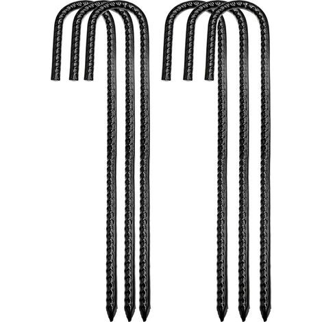 Stück Gewindestangen-Erdanker/Erdanker/Erdanker für Außenzäune. Neue, robuste Metall-Bewehrungsstäbe mit J-Haken, Stahl-Erdanker mit r (1/5)