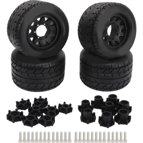 Jeu de 4 pneus de voiture RC 12mm/14mm, adhérence stable, texture irrégulière, amorti renforcé, remplacement pour Tamiya 1/10 type B, caoutchouc durable. (1/5)