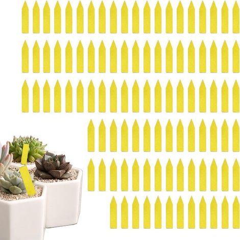 Gelbe Pflanzenetiketten aus Kunststoff, 300 wasserfeste Gartenstecker-Etiketten für Blumen, Gemüse, Kräuter und Setzlinge (1/5)