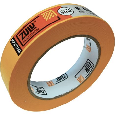 Zulu Precision Outdoor/Indoor Yellow Painters Masking Tape - 25mm x 50m (2-6 months), 1 Pack