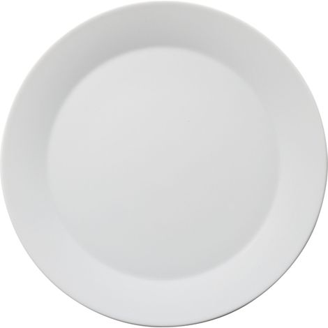 Assiette plate ronde, Ø 27 cm, H 1,8 cm, en porcelaine, blanche, assiette avec bord, passe au lave-vaisselle, au micro-ondes, incarne la combinaison idéale entre style et qualité