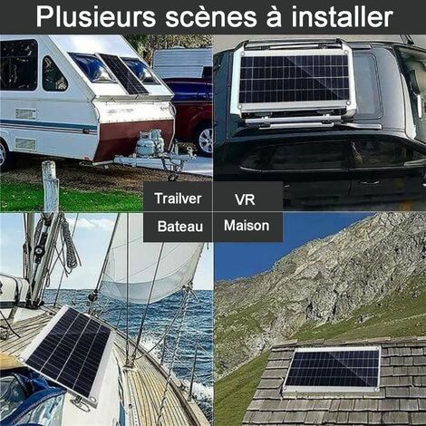 Tragbares 20-W-12-V-Polykristallin-Solarpanel-Set mit 20-A-Solarladeregler und Solarkabeln, tragbares Solarladegerät für Häuser, Wohnmobile und Boote, 43,5 x 20 x 2,5 cm (1/5)
