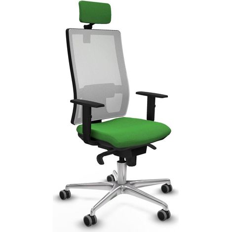 piqueras-y-crespo Chaise ergonomique verte réglable bureau (1/3)