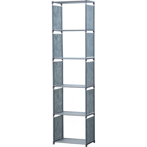 Libreria e scaffale portaoggetti multiuso herzberg a 5 strati - 42x153 cm grigio