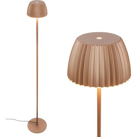 Briloner LOCA Lampada da terra LED, touch, dimmerabile, luce bianca calda, bordo luminoso, caffè, Ø19 x 124 cm