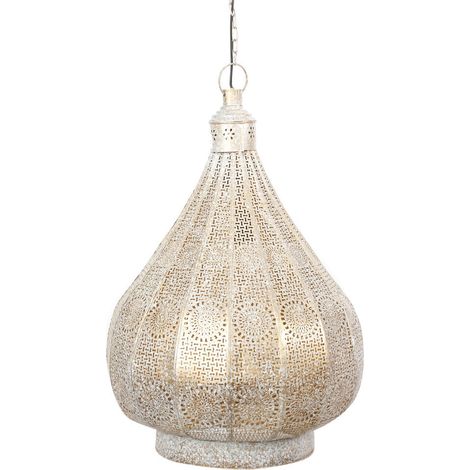 Lampara Techo Metal 40X40X55 18Cm, Blanco