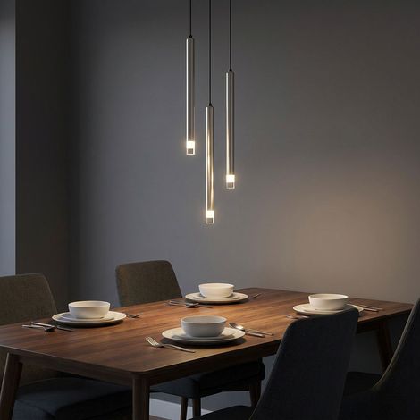 Lampada a sospensione Lampada da tavolo argento 3 fiamme Lampada da soggiorno H 120 cm