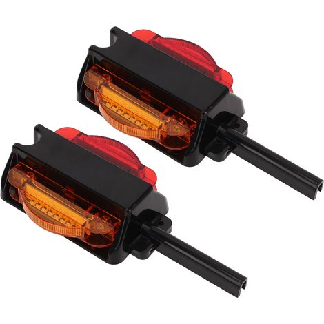 1 paire de feux de position lumineux DC12V IP67 étanches, 14 LED, lumière vive pour camping-car, remorque, quad, camion, bateau, bus, caravane, rouge et jaune (1/5)
