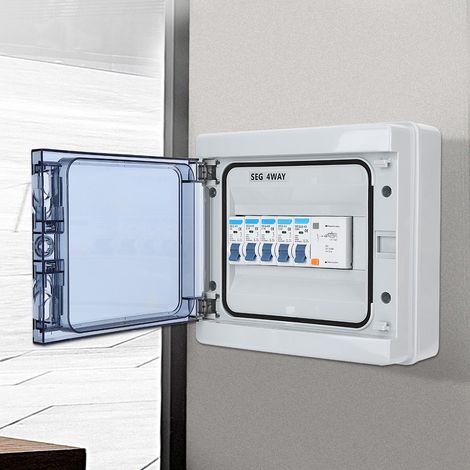 Disjoncteur étanche 4P différentiel 63A 30mA RCD 4 modules MCB 6A 2x16A 32A protection fuite (1/5)