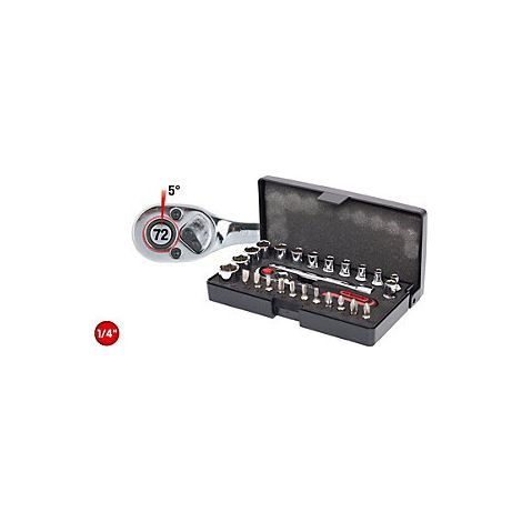 Juego de llaves de vaso de 1/4'' CHROMEplus  26 piezas  Flank