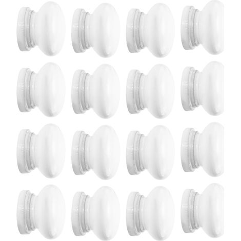 Boutons de meuble ronds en bois Healeved, lot 20, forme champignon, un trou, filetage machine, pour