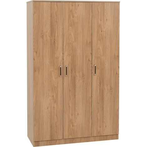 Dakota 3 Door Wardrobe - L48 x W175 x H110 cm - Oak
