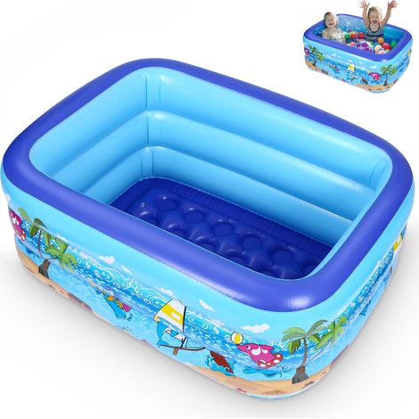 MINKUROW Aufblasbare Schwimmbecken, Planschbecken Stehendes aufblasbares Schwimmbecken Kinder Aufblasbares Schwimmbecken PVC Aufblasbares Kinderschwimmbecken Mini Aufblasbare Badewanne Faltbares Schwi (1/5)