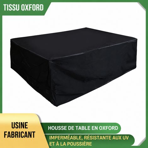 Housse de Protection Salon de Jardin 242x162x100 cm Table et Chaises Tissu Oxford 420D Noir Anti-Poussière Anti-UV 1,7 kg – Livraison gratuite (1/5)