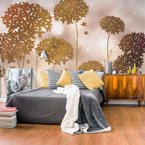 Papier peint jardin d'or - 400 x 280 cm (1/4)