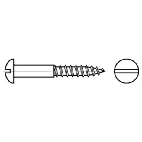 DIN 96 Halbrund-Holzschraube 4,5x40 Messing blank Schlitz 200 Stk