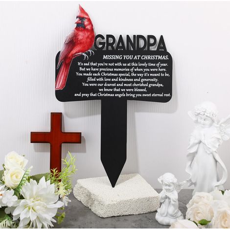 Décorations funéraires pour cimetière, marqueurs commémoratifs en métal, plaque commémorative en forme de cardinal, décoration de sépulture. (1/5)